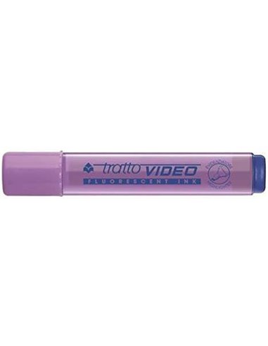 Marqueur vidéo fluorescent Tratto - Pointe biseautée - Encre à base d'eau - Séchage rapide - Couleur lilas fluorescent