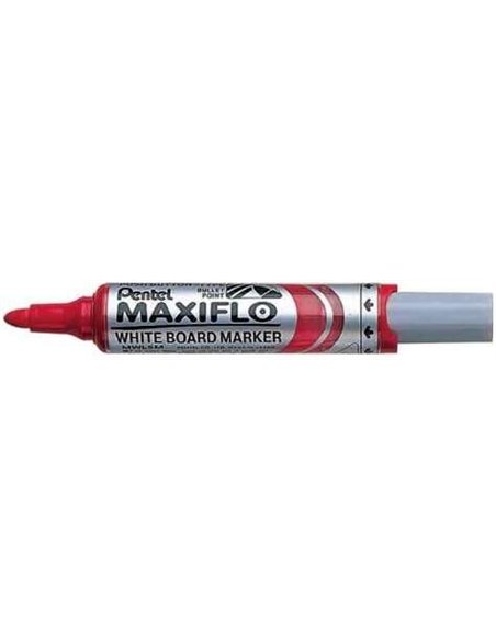 Marqueur pour tableau blanc Pentel Maxiflo - Débit d'encre réglable - Pointe ronde - Largeur de trait 2,5 mm - 50 % de matériaux