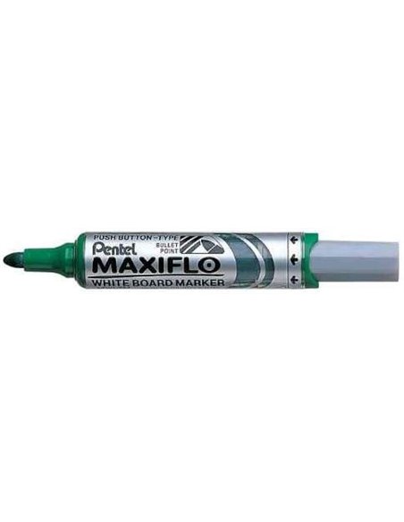 Marqueur pour tableau blanc Pentel Maxiflo - Débit d'encre réglable - Pointe ronde - Largeur de trait 2,5 mm - 50 % de matériaux