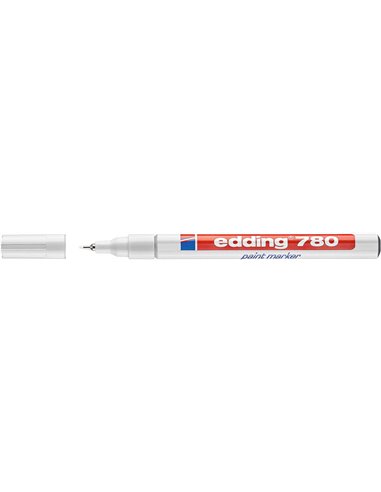 Marqueur permanent Edding 780 à encre opaque – Pointe ronde – Trait de 0,8 mm – Pointes de rechange disponibles – Séchage rapide