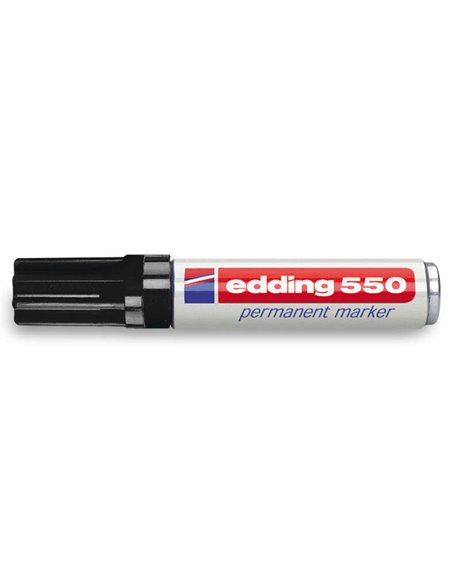 Marqueur permanent Edding 550 - Pointe ronde - Taille de trait 3-4 mm - Rechargeable - Séchage rapide - Noir