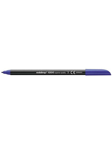 Marqueur Edding 1200 - Pointe ronde - Taille de trait 0,5-1 mm - Encre à base d'eau - Bleu