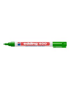 Marqueur permanent Edding 400 - Pointe ronde - Trait 1 mm - Rechargeable - Séchage rapide - Vert