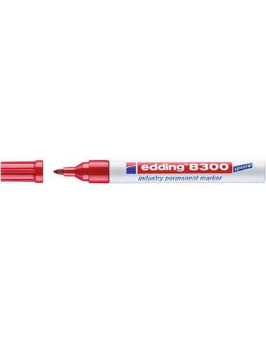 Marqueur permanent industriel Edding 8300 – Pointe ronde 1,5-3 mm – Encre résistante à l'usure, aux frottements et à la lumière 