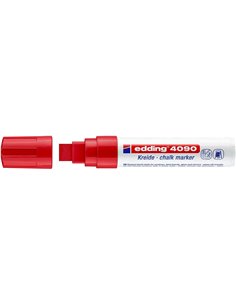 Marqueur craie liquide Edding 4090 - Pointe biseautée - Taille de trait 4-15 mm - Odeur neutre - Rouge