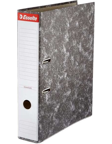 Classeur à levier Esselte, format Folio, dos 75 mm, capacité 500 feuilles, noir chiné