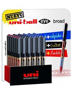 Stylos à encre liquide Uni-ball UB-150 Eye Broad, lot de 36 – Stylo bille de 1 mm – Encre résistante à l'eau et à la lumière – S