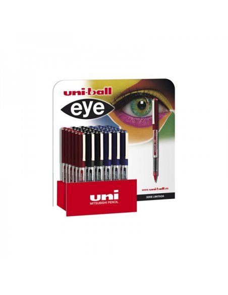 Stylos à encre liquide Uni-ball Eye Micro UB-150, lot de 36 – Pointe de 0,5 mm – Encre résistante à l'eau et à la lumière – Syst