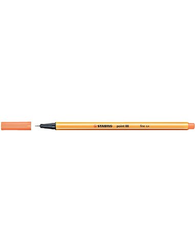 Marqueur fibre Stabilo Point 88 à pointe fine - trait 0,4 mm - encre à base d'eau - Abricot