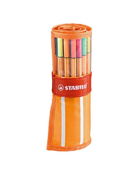 Stabilo Point 88 Lot de 30 marqueurs fibre à pointe fine - Trait 0,4 mm - Encre à base d'eau - Convient aux règles et gabarits -